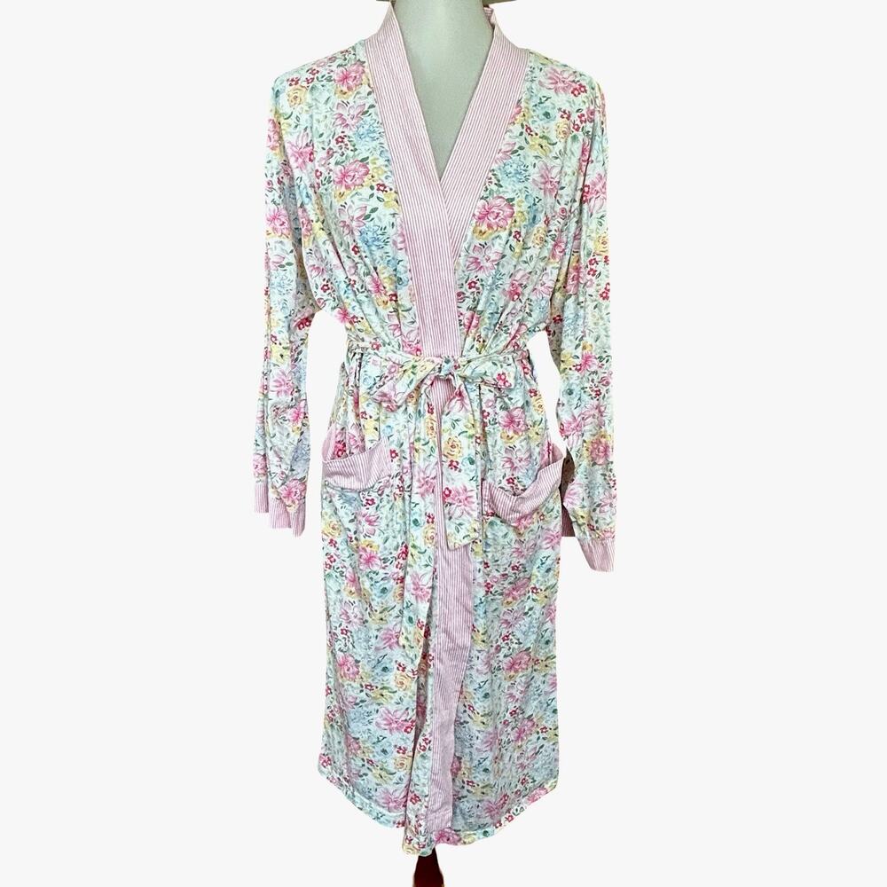 Vintage Cottagecore Floral Cotton Lounge Robe